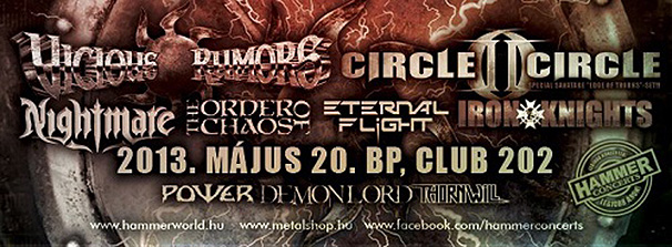 Vicious Rumors, Circle II Circle: power metal nap Pünkösd hétfőn a Club 202-ben