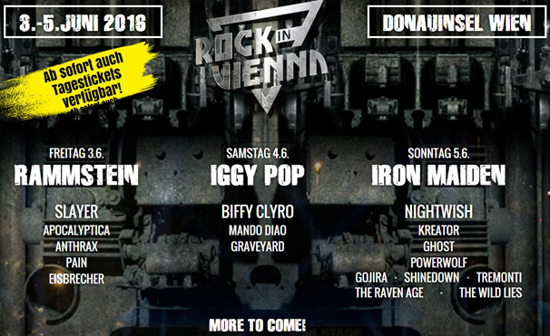 Rock In Vienna: Maiden, Rammstein, Iggy, Slayer, Anthrax, Nightwish és még sokan mások