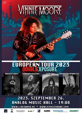 Énekes koncertprogrammal érkezik Budapestre Vinnie Moore
